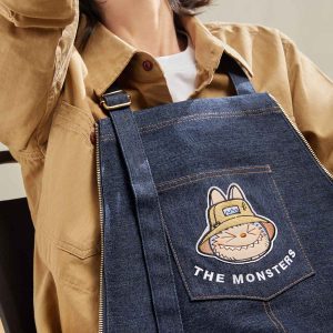 Labubu Denim Tas – Fall In Wild Serie | The Monsters | Naturel, Speels & Praktisch