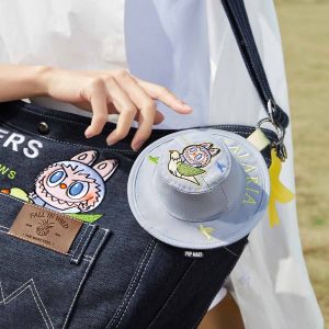 Labubu Denim Messenger Bag – Fall In Wild Serie The Monsters