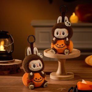 Labubu Pompoen Halloween Hanger – Kawaii Knuffel Collectie