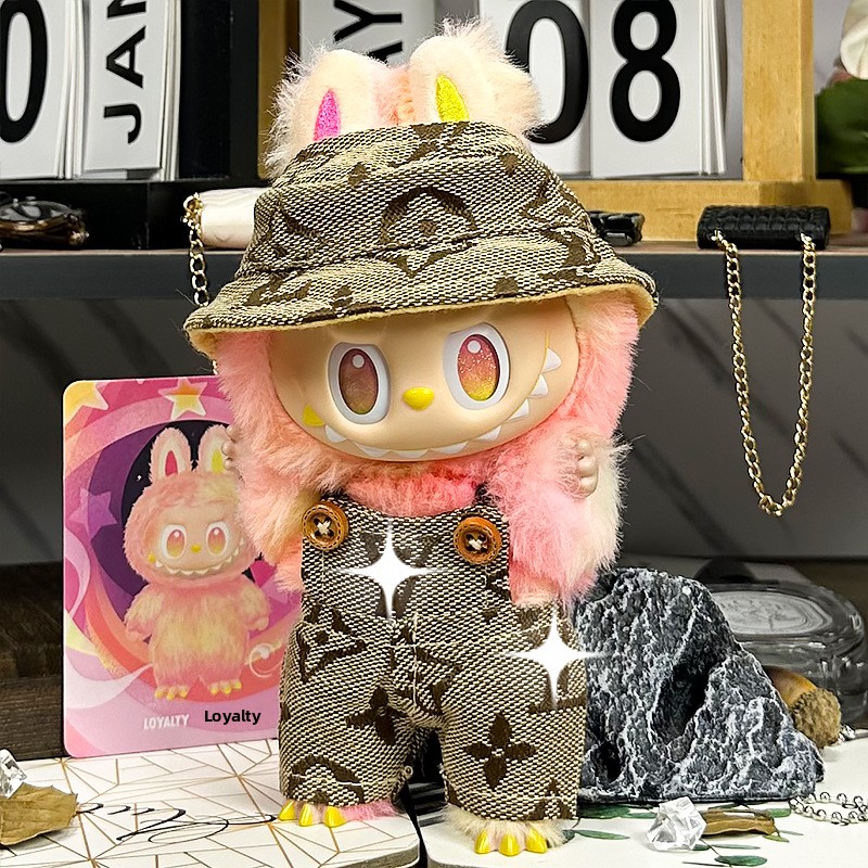 Jungle Chic Set voor Labubu – Natuurlijk Bruin met Urban Touch