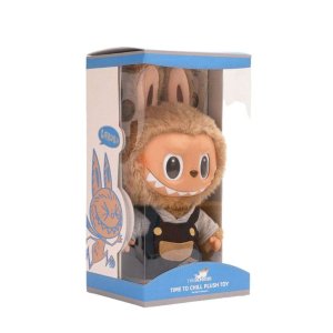 Labubu Time To Chill – Kawaii Knuffel in Blauwe Overall Collectie