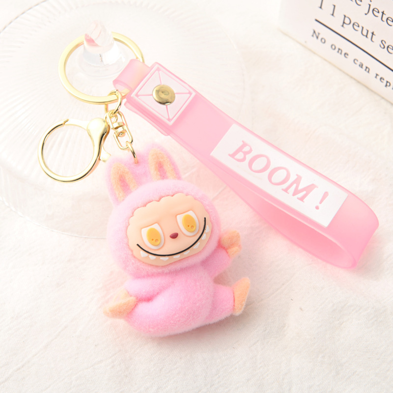 Labubu Sleutelhanger Kawaii – Pluche Accessoire met BOOM! Hoofdband (Blauw, Rood, Roze, Geel) - Afbeelding 4