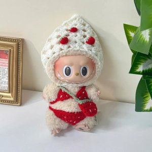 Labubu Pink Spring Dungarees – Voorjaarseditie met Schattige Konijnenoren Hoed