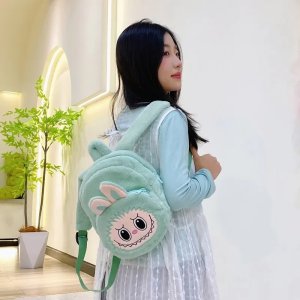 Sac à Dos Peluche Labubu Lapin Vert Menthe – Accessoire Kawaii & Figurine Collector
