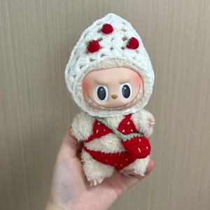 Labubu Pink Spring Dungarees – Voorjaarseditie met Schattige Konijnenoren Hoed