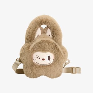 Bruine Kawaii Pluche Tas – Schattige Rugzak in Konijntjesdesign