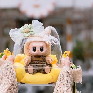 Transparante Kawaii Tas voor Labubu Pop – Rugzak met Schouderriem