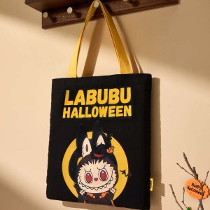 Labubu Halloween Canvas Tas – Limited Edition Tote 35x40cm | Herbruikbare Halloween Shopper