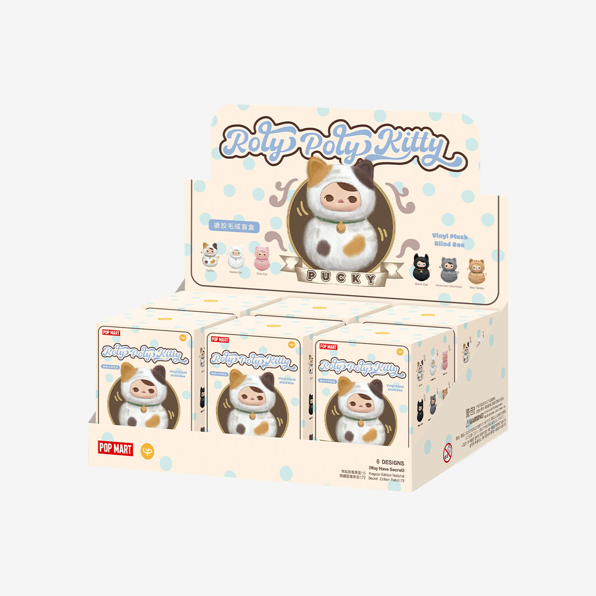 PUCKY Roly-Poly Kitty Serie – Vinyl Pluche Blind Box Collectibles