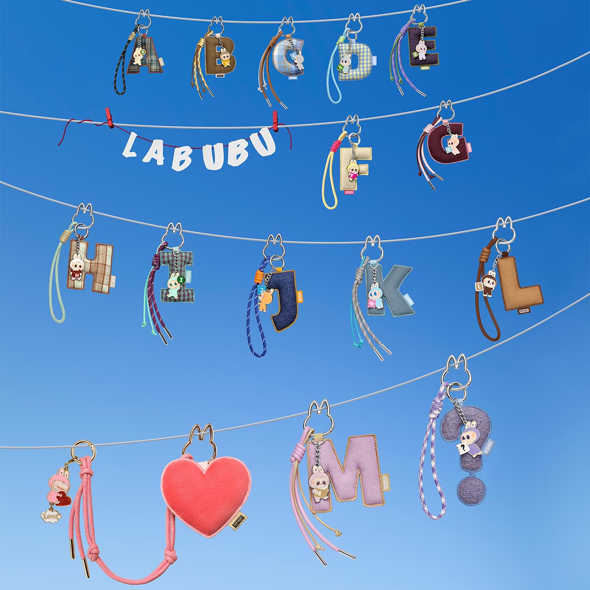 Labubu Letter Pendant “F” – Pin for Love Blind Box Collectible - Afbeelding 3