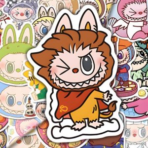 Labubu Stickerset – 80 Stuks Waterdichte Vinyl Stickers voor Verzamelaars & Decoratie